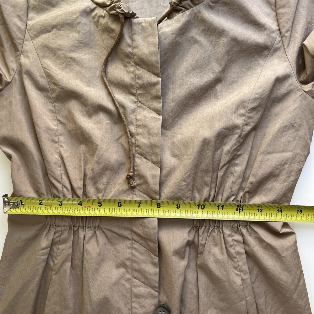 Diane Von Furstenberg Women's Sporti Trench Jacket Sz 2 Cinched Waist Khaki Tan - Picture 16 of 16